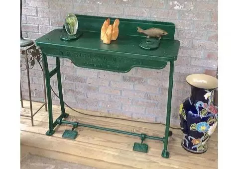 vintage Cissell green industrial metal table steamer