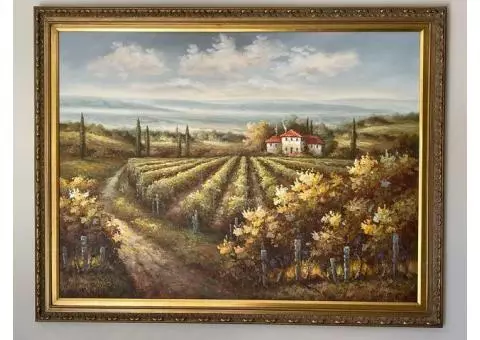 Biagio Tuscani oil painting with ornate frame